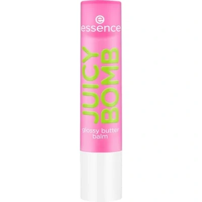 Obrázek essence JUICY BOMB glossy butter balzám, balzám na rty, č. 03, růžový, přírodní, lesklý, zářivě svěží, veganský, bez parabenů, mikroplastů, nanočástice, 1 balení (2,5 g)