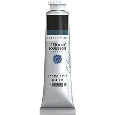 Obrázek Lefranc Bourgeois 405144 extra jemná olejová barva v umělecké kvalitě z vysoce kvalitních pigmentů, živé barvy, vysoká světlostálost, 40 ml tuba perylenová černá