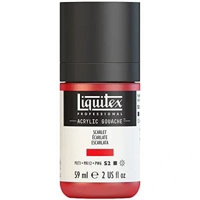 Obrázek Liquitex Akrylový kvaš Professional 2059905, akrylová barva s kvašovými vlastnostmi, stálá na světle, voděodolná, 59 ml dávkovací láhev šarlatově červená