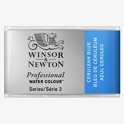 Obrázek Winsor &amp; Newton 0100137 profesionální akvarelová barva, živé vodní barvy v umělecké kvalitě, vysoká brilance barev a svítivost, stálá na světle, archivní kvalita, celá miska modrá