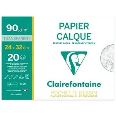 Obrázek Clairefontaine 93950 C Průhledná papír Pack, 50 listů, x 65 cm, 90/95 g balení,
