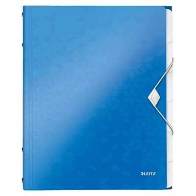 Obrázek Leitz 46330036 pořadač WOW, 6 přihrádek, PP, modrá metalíza