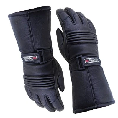 Obrázek Mens Leather Winter Thermal Labelled Waterproof Inserts Thinsulate Motorcycle Gloves L Large