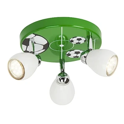 Obrázek BRILLIANT Lampa Soccer LED Spotrondell 3 flg bílá/zelená černá bílá x PAR51, GU10, 3W reflektorové žárovky včetně, (250 lm, 3000 K) hlavy otočné