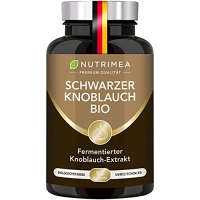 Obrázek Černý česnek 100% BIO S allylcystein (SAC) česnekový extrakt fermentovaný kapsle ve vysokých dávkách VEGAN srdce zdraví