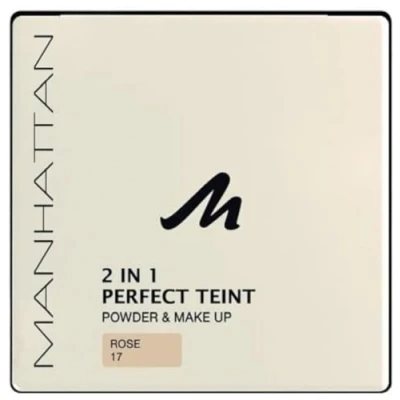 Obrázek Manhattan 2 v 1 Perfect Teint Powder pudr a make up jednom pro absolutně stejnoměrnou pleť barva růže 17 x 9 g