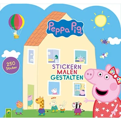 Obrázek Peppa Pig Stickern Malen Gestalten: Mit 250 tollen Stickern. Stickerbuch Malbuch für Kinder ab 3 Jahren Wutz: Sticker