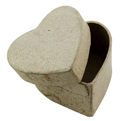 Obrázek Décopatch BT502O malá krabička ve tvaru srdce z lepenkové mašé, 5 x 3 cm, pro ozdobení, perfektní Vaši obytnou dekoraci, kartonově hnědá