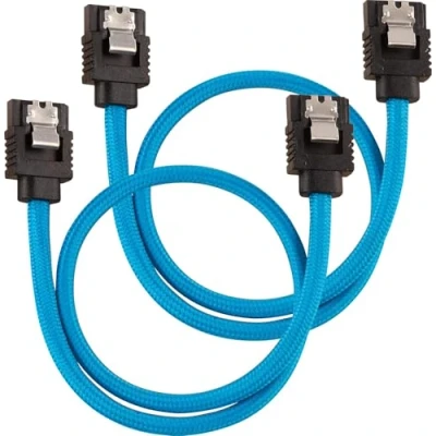 Obrázek Corsair Kabel Premium Sleeved SATA 3 (6Gbps, 30 cm) modrý