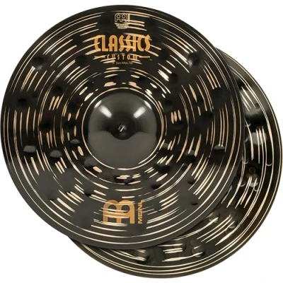 Obrázek Meinl Cymbals Classics Custom Dark Hihat — 14 palců (video) bicí nástroje činely pár (35,56 cm) B12 bronz, tmavý povrch (CC14DAH)