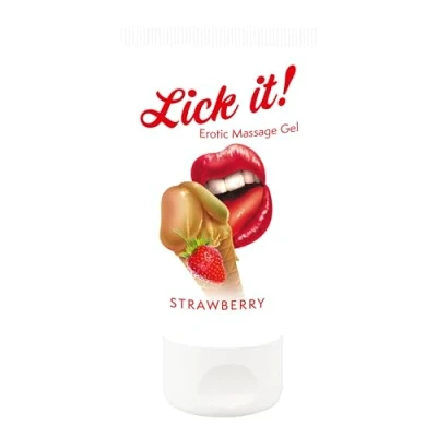 Obrázek You2Toys Lick it! Erotický masážní gel &quot;Strawberry&quot; svůdný lubrikační pro ženy a muže, vodní bázi, veganský, s jahodovým aroma, 50 ml