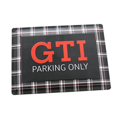 Obrázek Volkswagen Classic Parts Original GTI plechová cedule Parking Only Štítek Parkoviště Garáž