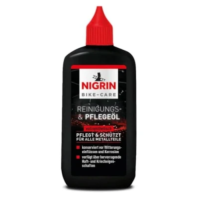 Obrázek NIGRIN Čisticí a pečující olej na jízdní kola BIKE CARE láhev 100 ml čištění údržba jízdních kol chrání před korozí, šedý
