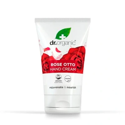 Obrázek Dr Organic Rose Otto krém na ruce a nehty, hydratační, regenerační, pro muže, ženy, přírodní, vegetariánský, bez pokusů zvířatech, parabenů SLS, recyklovaný recyklovatelný, bio, 125 ml
