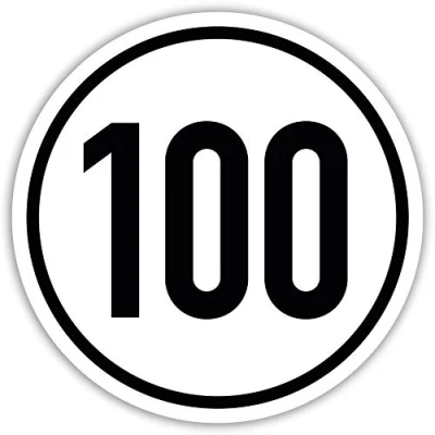 Obrázek Kavaro nálepka 100 km/h na malé motocykly, traktory, stavební nebo lesnická vozidla atd. Tempo plaketa km podle DIN1451 100% odolná proti povětrnostním vlivům 20 cm