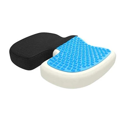 Obrázek bonmedico Ortopedický sedací polštář Memory Foam Gel kostrč ergonomický pro auto a kancelářskou židli, na invalidní vozík wellness vánoční dárky černá síť (standard)