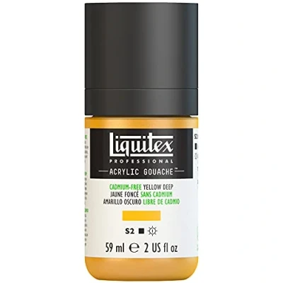 Obrázek Liquitex akrylová barva Professional 2059891, s kvašovými vlastnostmi, stálá na světle, voděodolná, 59 ml dávkovací láhev bez kadmia, žlutá tmavá imitace.