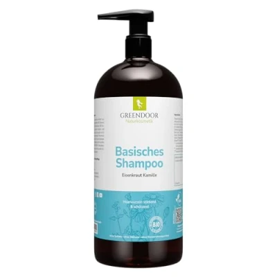 Obrázek GREENDOOR Bio přírodní šampon verbeny heřmánek 500 ml ÚSPORNÉ BALENÍ pro poškozené vlasy, bez silikonů sulfátů, základní péče o kosmetika mytí vlasů