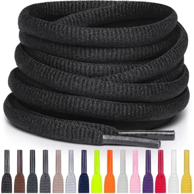 Obrázek Miscly Oval Shoelaces [1 pár] (54&quot; (137 cm), černá)