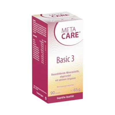 Obrázek META CARE Basic 3 základní minerální látky s vybranými rostlinnými extrakty ideální pro cílený přísun bází zaoblené aktivním origanoxem 90 kapslí