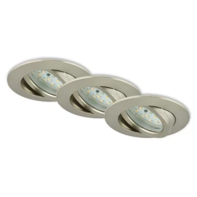 Obrázek Briloner svítidla 7209 032 LED vestavná sada 3 ks, výkyvné bodové světlo, 230 V, není nutné transformátor, lampa 5 W, teplá bílá, plochá hloubka cm, energeticky úsporná,