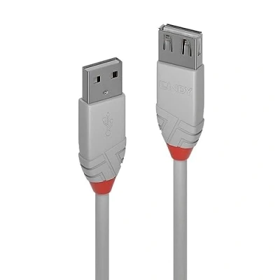 Obrázek LINDY 36713 2m USB 2.0 Typ A Verlängerungskabel, Anthra Line, Grau, anthrazit