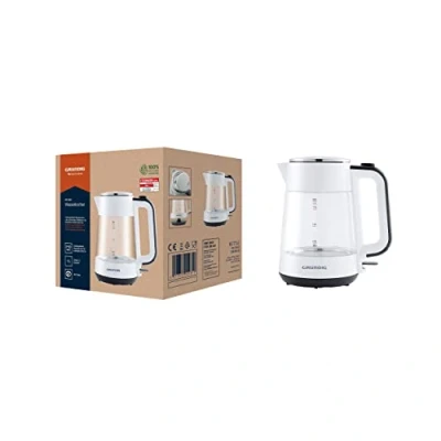 Obrázek Grundig WK 5860 rychlovarná konvice, sklo, 2400 W, 1,7 l, 2400, hliník, 1 litr, bílá/černá