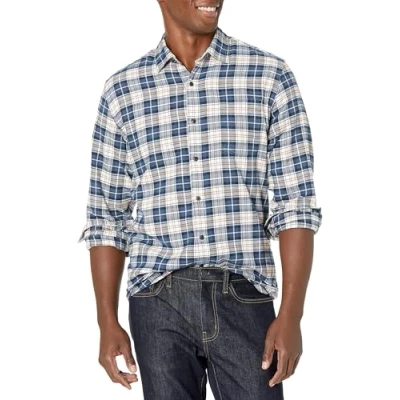 Obrázek Amazon Essentials Herren Langarmhemd aus Flanell (in Übergröße erhältlich), Mehrfarbig Check Plaid, XS