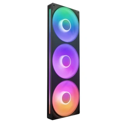 Obrázek NZXT F360 RGB Core 360 mm jednorámová jednotka ventilátoru s 3 x 120 ventilátory řízení otáček a osvětlení vysoký statický tlak proud vzduchu 8 aRGB LED na ventilátor černá