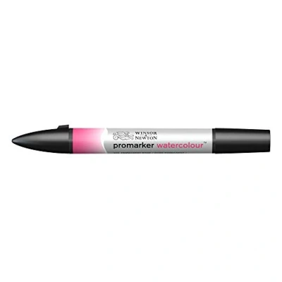 Obrázek Winsor &amp; Newton akvarelové zvýrazňovače 0201502 2 hroty, štětec a jemný hrot, stálý na světle, vysoce pigmentované barvy pro kaligrafii, kresby permanentní růžová