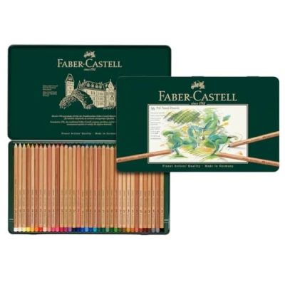 Obrázek Faber Castell 112136 pastelové tužky Pitt, 36 uměleckých pastelek v kovovém pouzdře, rozmazatelné barvy