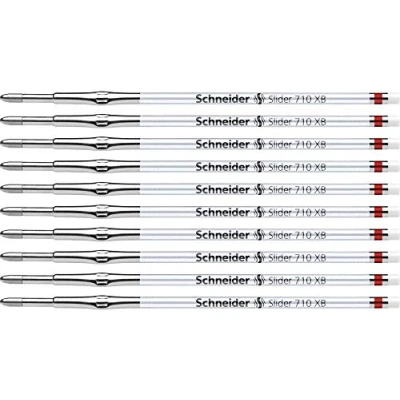 Obrázek Schneider Náplň do kuličkového pera 171002 Slider 7100 (technologie ViscoGlide, šířka linky XB) 10 kusů červená