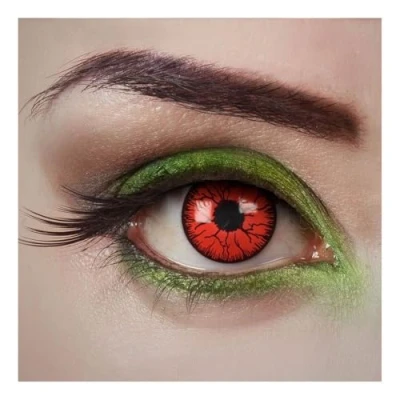 Obrázek aricona Kontaktlinsen Barevné čočky BLOOD VEINS červeno černé kontaktní bez dioptrií krycí s 0,0 dioptikami pro Halloween a kostýmní večírky