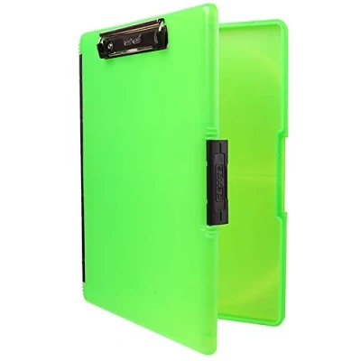 Obrázek Dexas 3517 807 Slimcase 2 upínací deska s bočním otvorem, plast, neonově zelená, 12,5&quot; x 9,5&quot;