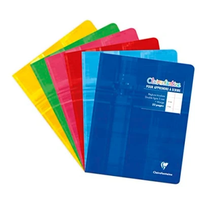 Obrázek Clairefontaine 3997C Kladde / Heft Notizheft Clairenfantine 17x22cm, 16 Blatt Doppellinie 5mm + Rand , 90g, geheftet, farbig sortiert, 1 Stück