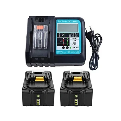 Obrázek 2 kusy 18V 5. 0Ah baterie s nabíječkou náhrada pro Makita BL1850 BL1830 BL1840 BL1860 18 Volt LXT akumulátor nářadí DC18RA DC18RC
