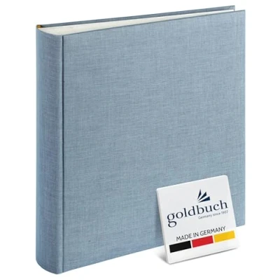 Obrázek goldbuch 31607 fotoalbum Summertime Trend 2, fotokniha se 100 bílými stránkami s pergamenovými dělicími listy, plátěnou vazbou, až 600 obrázků, vysoce kvalitní papír, modrá/šedá, 30 x 31
