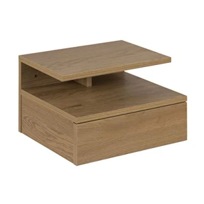 Obrázek AC Design Furniture noční stolek Fia s 1 zásuvkou ve vzhledu divokého dubu, kus, nástěnná skříňka v minimalistickém stylu, malý pro montáž na stěnu, š: 35 x v: 22,5 h: 32 cm