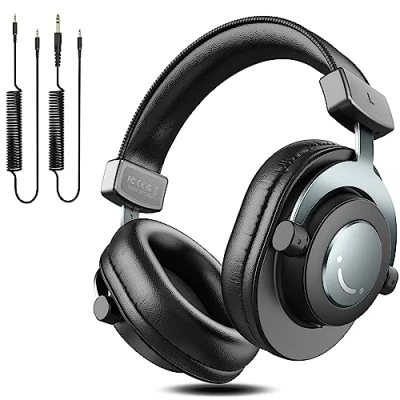 Obrázek FIFINE sluchátka přes uši s kabelem, studiová konektorem 6,35 a 3,5 mm 50mm ovladačem, uzavřená DJ pro monitor, studio, podcast, nahrávání, mobilní telefon, PC, mixér, Xbox