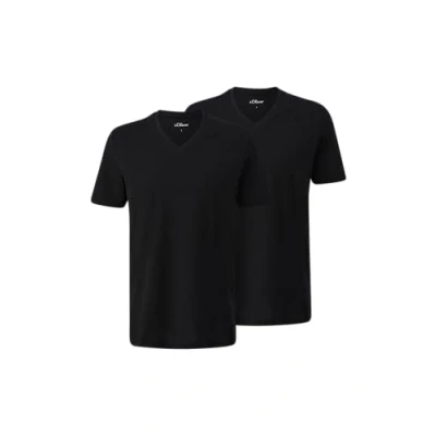 Obrázek s.Oliver 2 PACK Jednoduché tričko, Muži, Velikost: Small, Schwarz