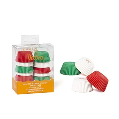 Obrázek DECORA 0339751 PAPIERFÖRMCHEN WEIß/ROT/GRÜN 32 X 22 MM 200ST