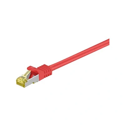 Obrázek Goobay 91607 RJ45 propojovací kabel CAT 6A S/FTP (PiMF) s 7 surovým kabelem / 500 MHz síťový internetový RJ 45 konektor LAN červený 2m