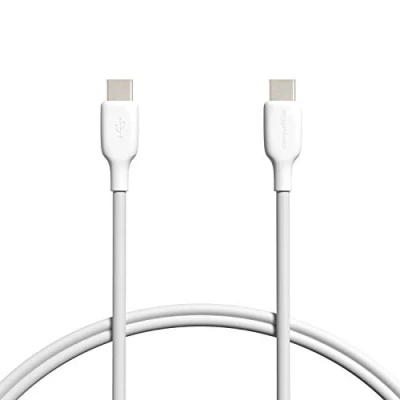Obrázek Amazon Basics Rychlonabíjecí kabel, USB C na 2. 0, 480 MBit/s, 60 W, certifikovaný IF, pro Apple iPhone 15, iPad, Samsung Galaxy, tablety, laptopy, 0,9 m, bílý