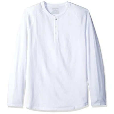 Obrázek Amazon Essentials Pánské Henley tričko s dlouhými rukávy a normálním střihem (k dostání ve Big &amp; Tall), bílé, M