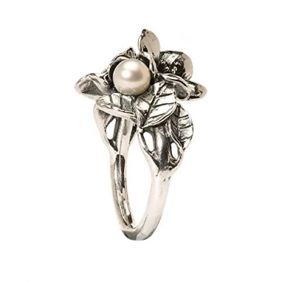 Obrázek Trollbeads Dámský prsten Hawthorn With Pearl 925 stříbro vel. 56 (17. 8) TAGRI 00226, stříbro, Perla.