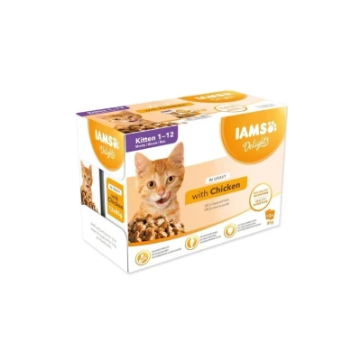 Obrázek Kapsička IAMS Cat Kitten Delights Chicken in Gravy Multipack (12x85g)