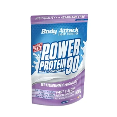 Obrázek Body Attack Power Protein 90, borůvkový a jogurtový krém, 500 g (balení 1)