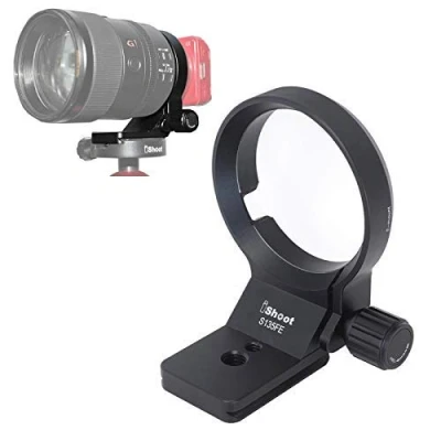 Obrázek iShoot Stativschelle Stativring Objektiv Montage Stativ Halterungsring Halterung Stützring Kompatibel mit Sony FE 135mm f/1.8 GM SEL135F18GM, unten ist Arca Swiss Fit Kameraplatte Schnellwechselplatte