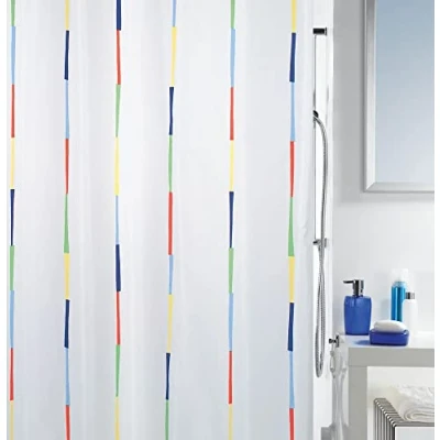 Obrázek Spirella Antiplísňový sprchový závěs Dario antibakteriální, omyvatelný, vodotěsný polyester 180 x 200 cm pestrý bílý