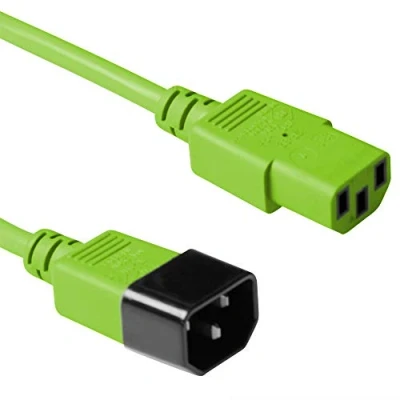 Obrázek ACT kabel pro studené přístroje 1,2 m, C13 na C14 spotřebiče prodloužení, IEC konektor zdířku 3 Pin AK5113 zelený